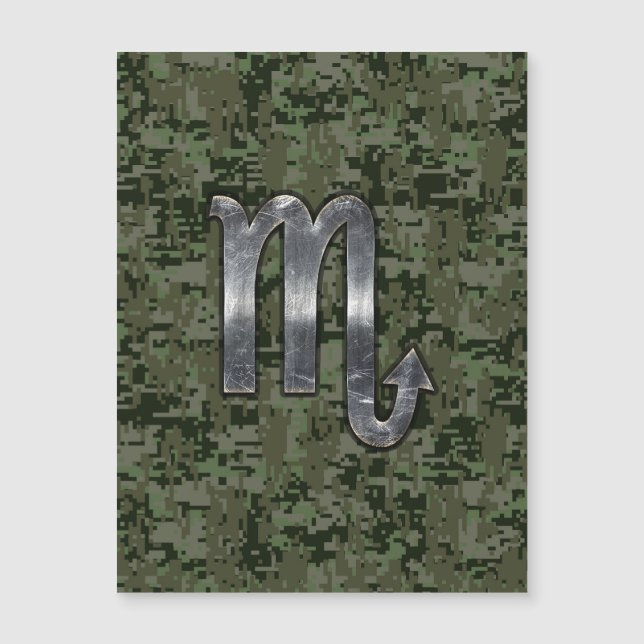 Scorpio Zodiac Sign Woodland Green Digital Camo (Front)