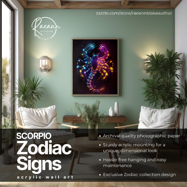 Scorpio Zodiac Signs Celestial Acrylic Wall Art (Creator Uploaded)