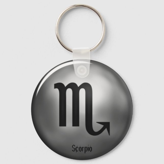 Scorpio Zodiac Silver Color Keychain (Front)