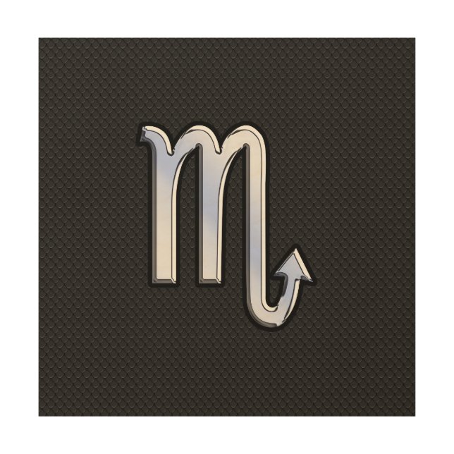 Scorpio Zodiac Silver Sign black snake skin (Front)