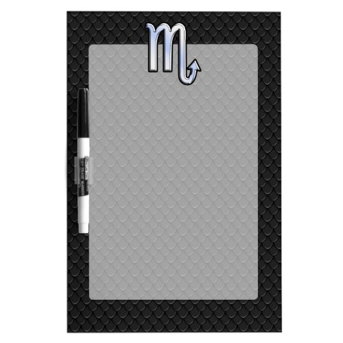 Scorpio Zodiac Silver Sign black snake skin Dry Erase Board