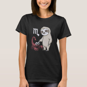 Scorpio Zodiac Sloth Embracing Scorpion T-Shirt
