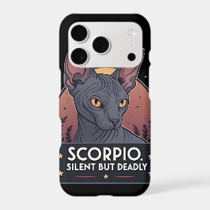 Scorpio Zodiac Sphynx Cat Silent Deadly Art iPhone 17 Pro Case