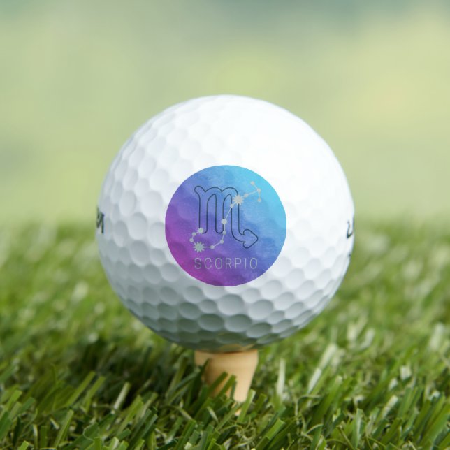Scorpio Zodiac Star Sign Horoscope Constellation Golf Balls (Insitu Tee)
