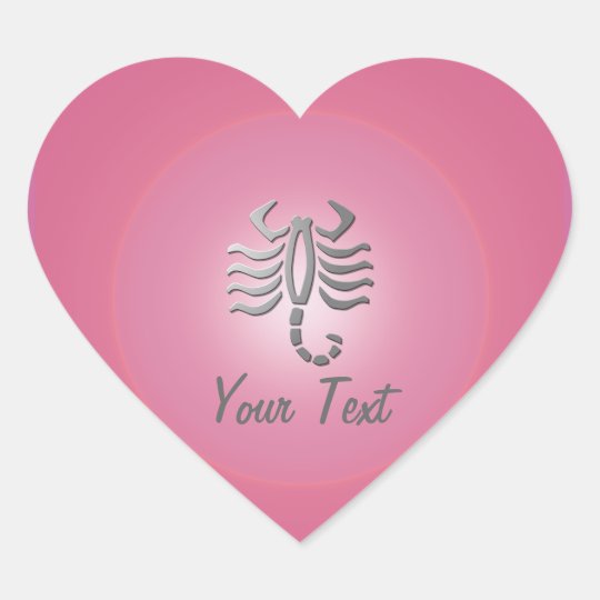 Scorpio Zodiac Star Sign Pink Heart Sticker Zazzle