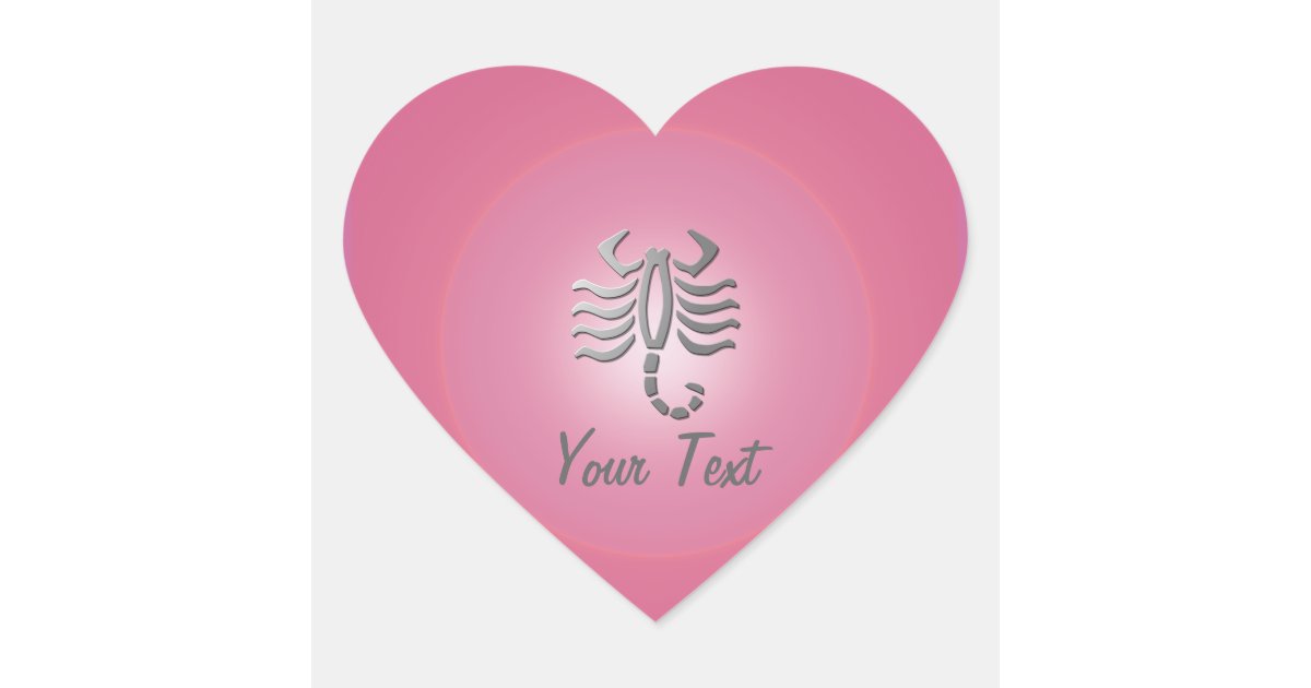 Scorpio Zodiac Star Sign Pink Heart Sticker Zazzle