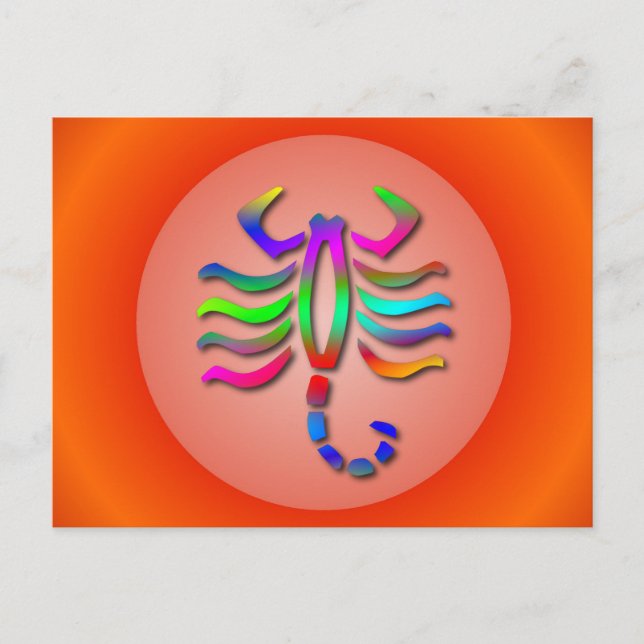 Scorpio Zodiac Star Sign Rainbow Picture Postcard (Front)