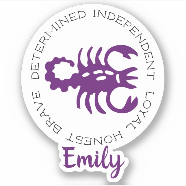 Scorpio Zodiac Star Sign Traits Sticker (Front)