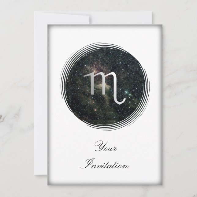 Scorpio Zodiac Star Sign Universe Party Event Invitation (Front)