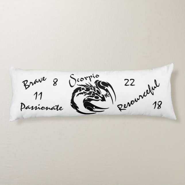 Scorpio Zodiac Symbol and Sign Body Pillow (Back)