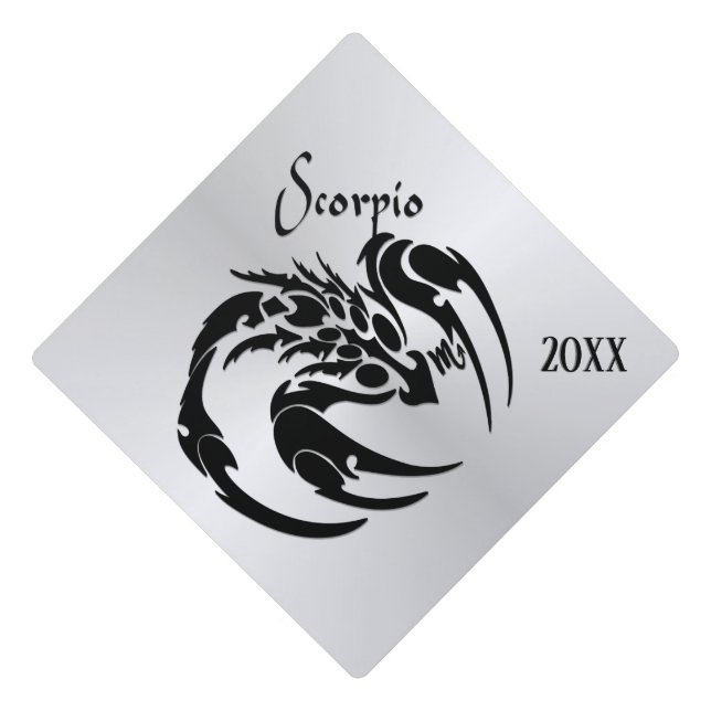 Scorpio Zodiac Symbol and Sign Graduation Cap Topper (Front)