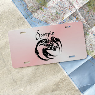 Scorpio Zodiac Symbol and Sign License Plate