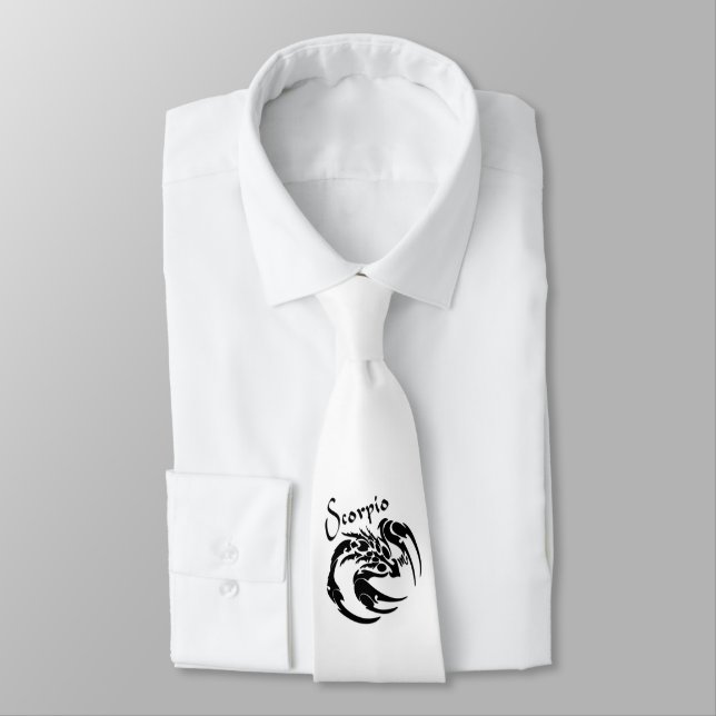 Scorpio Zodiac Symbol and Sign Neck Tie (Tied)