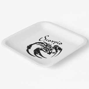 Scorpio Zodiac Symbol and Sign Paper Plates