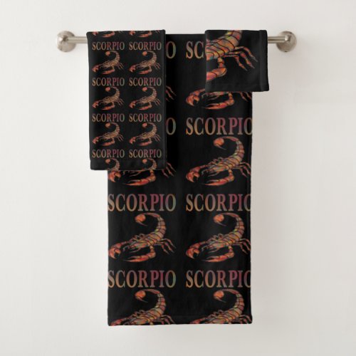 Scorpio Zodiac Symbol Bath Towel Set 