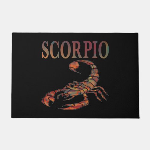 Scorpio Zodiac Symbol Black Door Mat