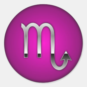 Scorpio - Zodiac Symbol Classic Round Sticker