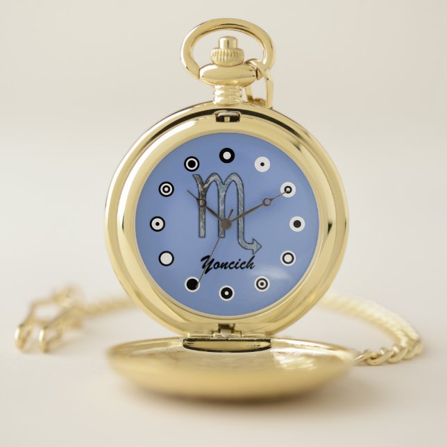 Scorpio Zodiac Symbol Element (Bf) by K Yoncich Pocket Watch (Inside)