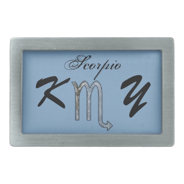 Scorpio Zodiac Symbol Element by Kenneth Yoncich Rectangular Belt Buckle (Front)