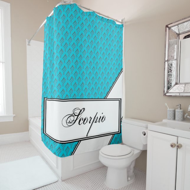 Scorpio Zodiac Symbol Element by Kenneth Yoncich Shower Curtain (In Situ)