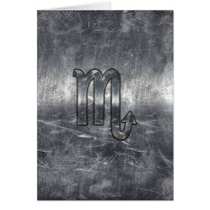 Scorpio Zodiac Symbol in Grunge Metallic Style Cards