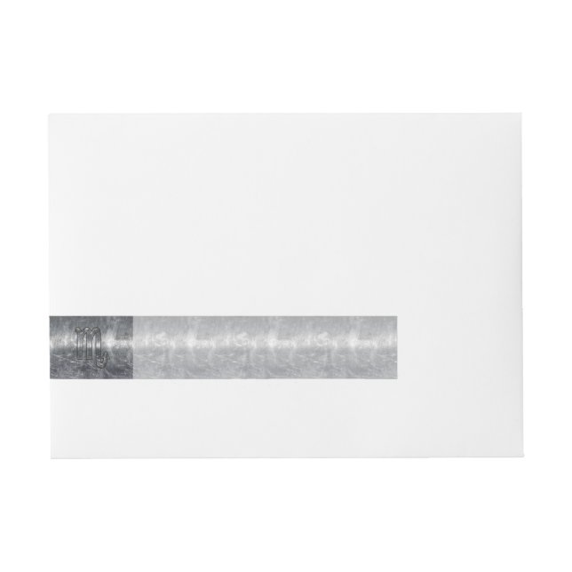 Scorpio Zodiac Symbol in Grunge Metallic Style Wrap Around Address Label (Front)
