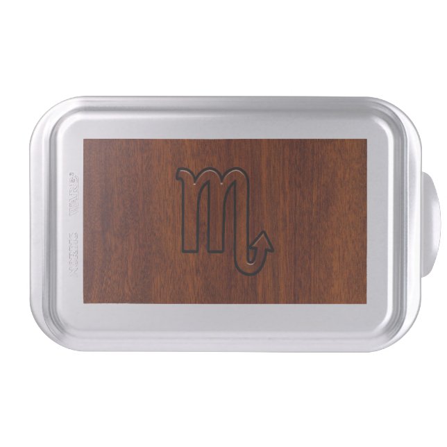 Scorpio Zodiac Symbol in Mahogany Style Cake Pan (Front)