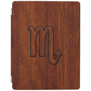 Scorpio Zodiac Symbol in Mahogany Style iPad Smart Cover