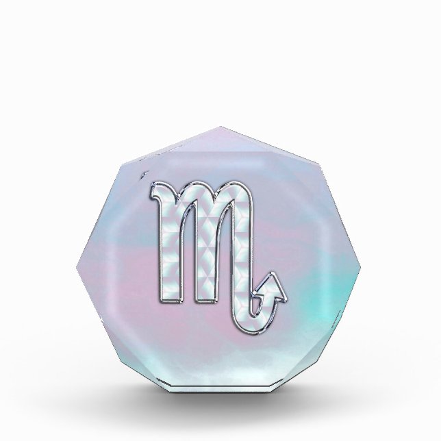 Scorpio Zodiac Symbol in Mother of Pearl Decor Award (Front)