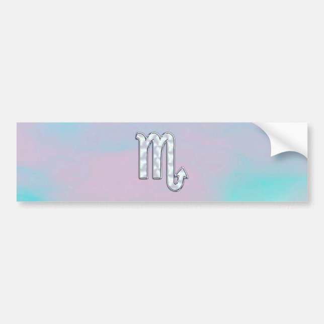 Scorpio Zodiac Symbol in Mother of Pearl Decor Bumper Sticker (Front)