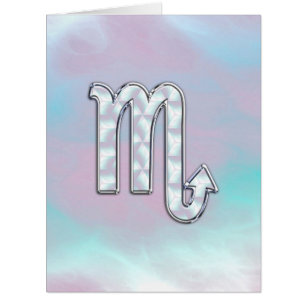 Scorpio Zodiac Symbol in Mother of Pearl Decor Cards