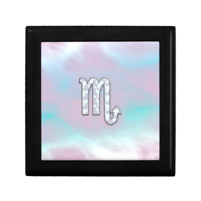 Scorpio Zodiac Symbol in Mother of Pearl Decor Gift Box (Front)