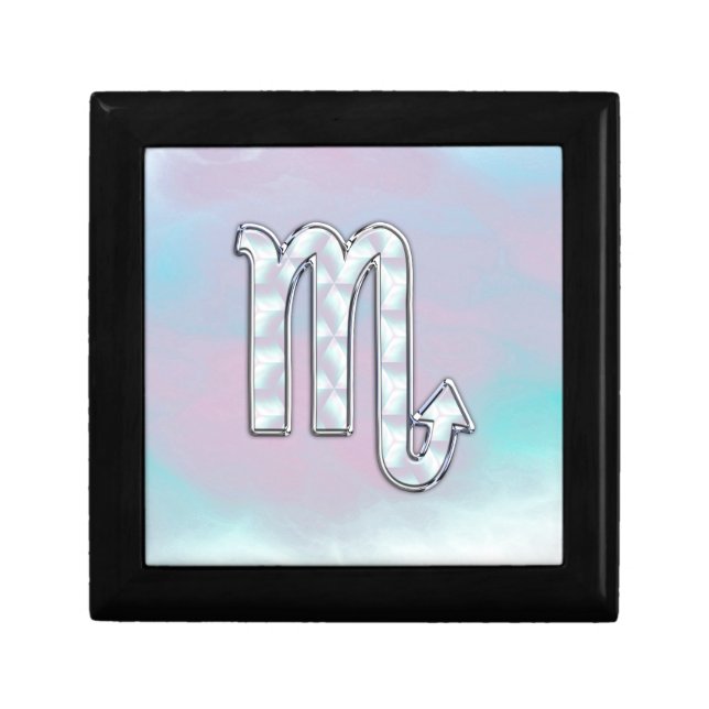 Scorpio Zodiac Symbol in Mother of Pearl Decor Jewelry Box (Front)