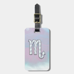 Scorpio Zodiac Symbol in Mother of Pearl Decor Luggage Tag