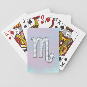 Scorpio Zodiac Symbol in Mother of Pearl Decor Playing Cards