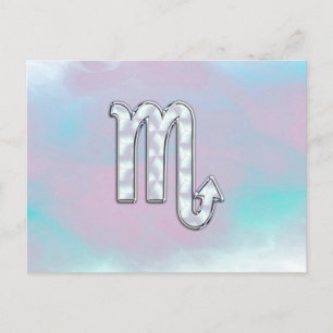 Scorpio Zodiac Symbol in Mother of Pearl Decor Postcard