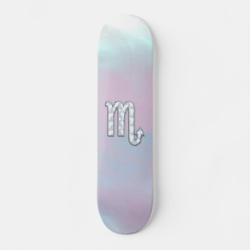 Scorpio Zodiac Symbol in Mother of Pearl Decor Skateboard Deck