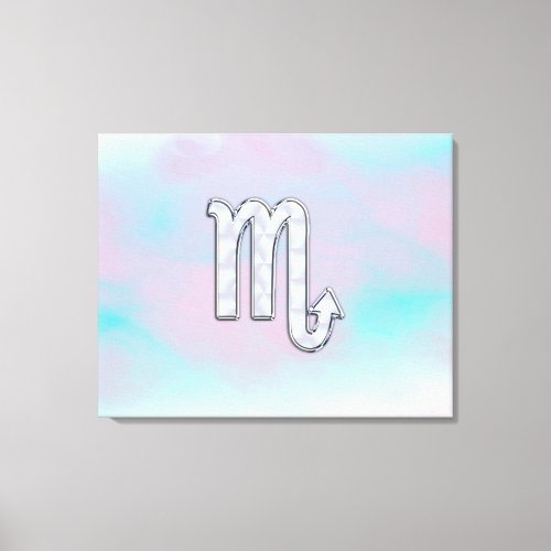 Scorpio Zodiac Symbol in Mother of Pearl Style Canvas Print