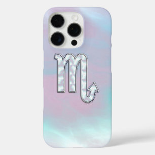 Scorpio Zodiac Symbol in Mother of Pearl Style iPhone 16 Pro Case