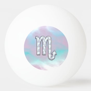 Scorpio Zodiac Symbol In Mother Of Pearl Style Ping Pong Ball by MustacheShoppe at Zazzle