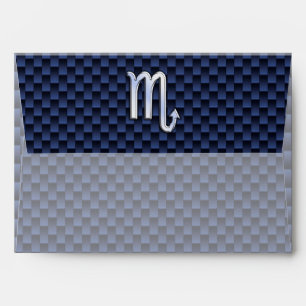 Scorpio Zodiac Symbol navy blue carbon fiber style Envelope