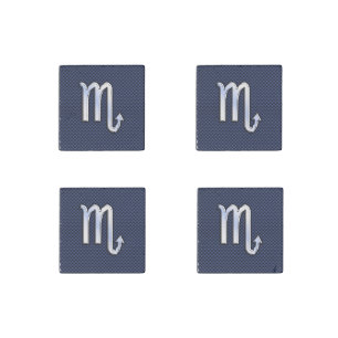 Scorpio Zodiac Symbol navy blue carbon fiber style Stone Magnet