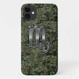 Scorpio Zodiac Symbol Olive Green Digital Camo iPhone 11 Case