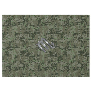 Scorpio Zodiac Symbol Olive Green Digital Camo Tablecloth