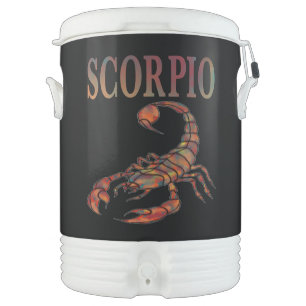 Scorpio Zodiac Symbol On Black Background Color Beverage Cooler