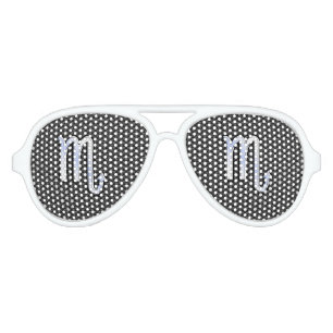 Scorpio Zodiac Symbol on Carbon Fiber Print Aviator Sunglasses