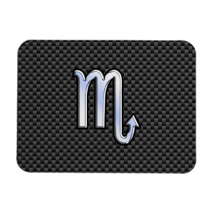 Scorpio Zodiac Symbol on Carbon Fiber Print Magnet