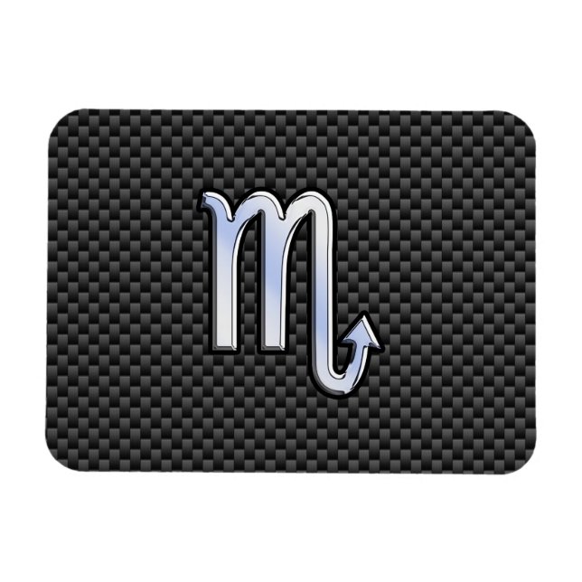 Scorpio Zodiac Symbol on Carbon Fiber Print Magnet (Horizontal)