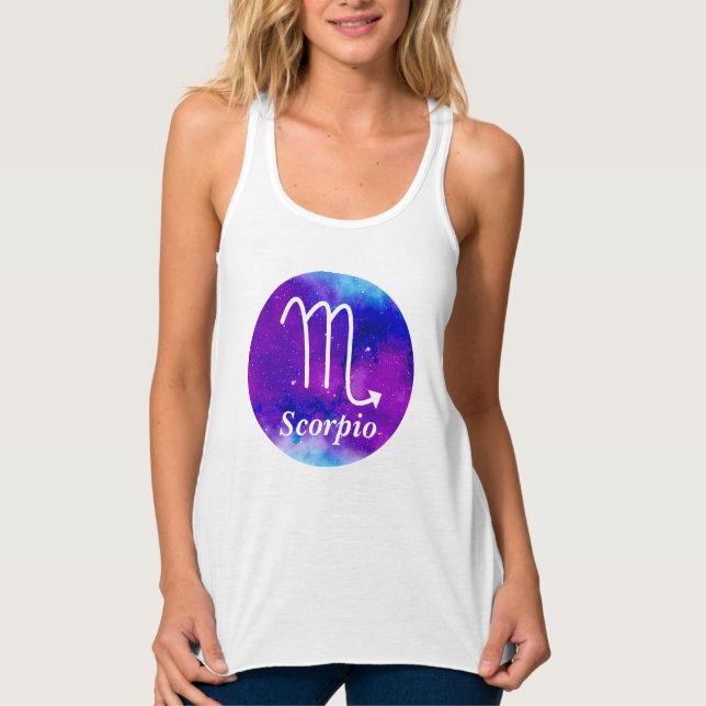 Scorpio Zodiac Symbol Space Nebula Tank Top (Front)