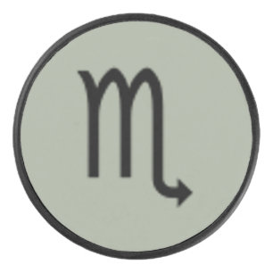 Scorpio Zodiac Symbol Standard by Kenneth Yoncich Hockey Puck